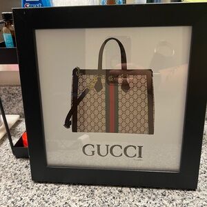 Gucci Framed Art with Brown and Green Accents
